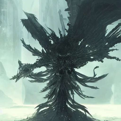 Prompt: boss from from software, key visual, concept art, ambient lighting, highly detailed, digital painting, art station, concept art, sharp focus, by makoto shinkai and akihiko yoshida and kris kuksi