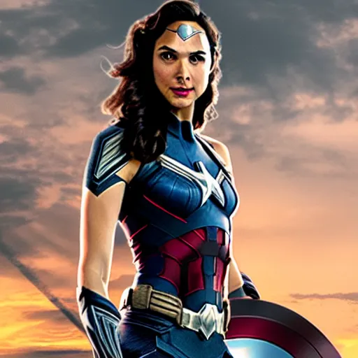 Image similar to gal gadot as captain america