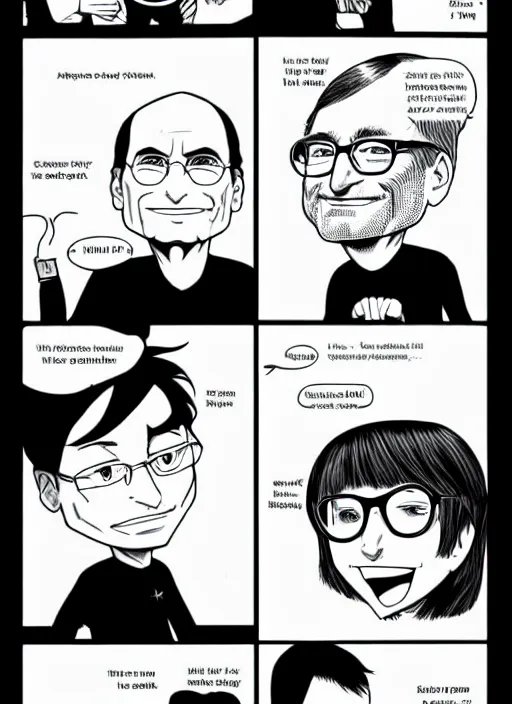 Steve Jobs vs Bill Gates Anime-style [Speed Painting] 