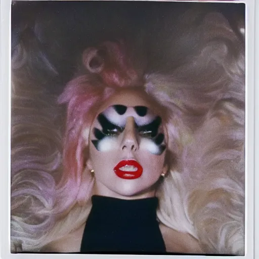 Image similar to polaroid of lady gaga in the 80s, disco setting , Highly realistic. High resolution. Highly detailed. Dramatic. 8k.4k