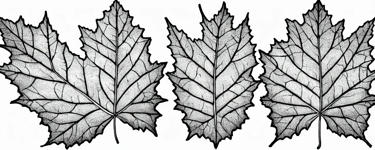 Image similar to leaf schematic, hybrid between oak leaf and wine leaf, ultra detailed, 4 k, intricate, encyclopedia illustration, fine color inking lines