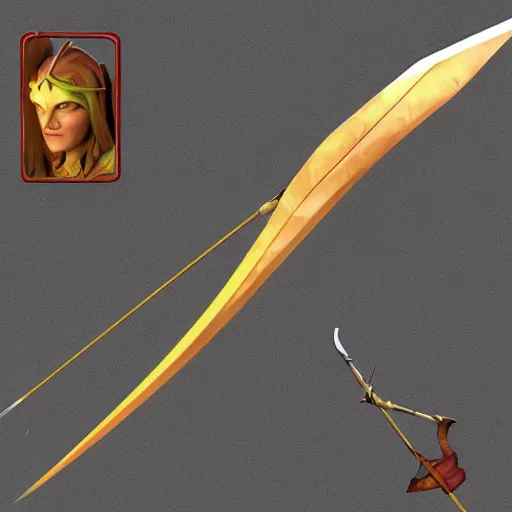 Image similar to fantasy longbow and arrow weapon made from whispy shadows, digital media, crossbow, shortbow