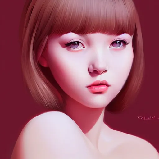 Prompt: a young girl portrait digital painting by Ilya Kuvshinov, behance