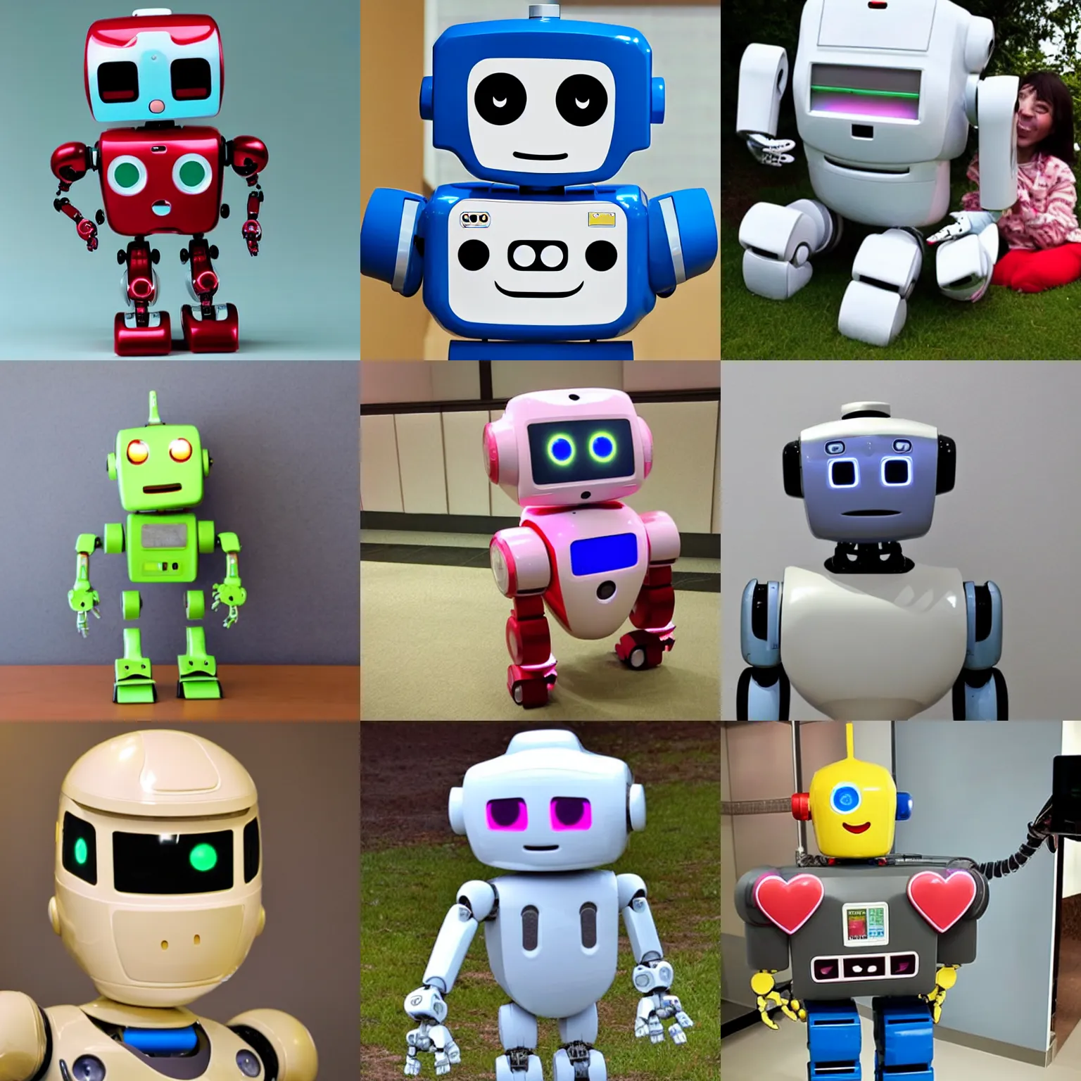 Prompt: <photo attention-grabbing robot-traits='friendly happy wellbuilt' robot-desires='hug'>Cute Robot has urgent message for you</photo>