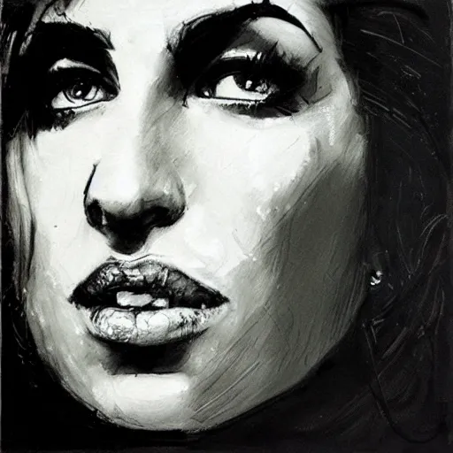 Image similar to portrait of amy winehouse, artwork by guy denning,