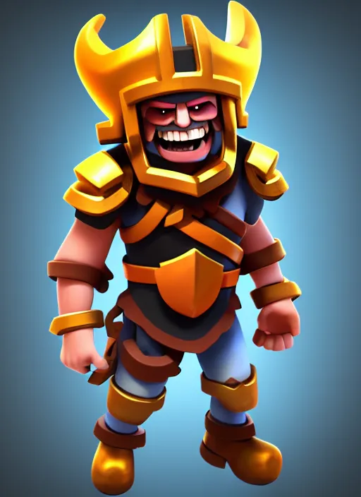 Image similar to Ram Humanoid warrior in the style of Clash Royale, trending on artstation