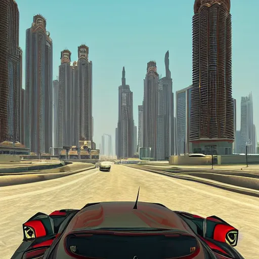 Image similar to gta : dubai, ornate