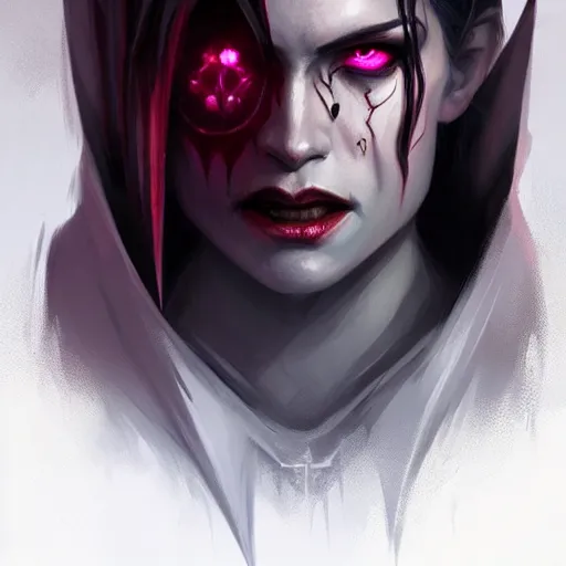 Image similar to evil necromancer, d & d, fantasy, portrait, highly detailed, headshot, digital painting, trending on artstation, concept art, sharp focus, illustration, art by artgerm and greg rutkowski