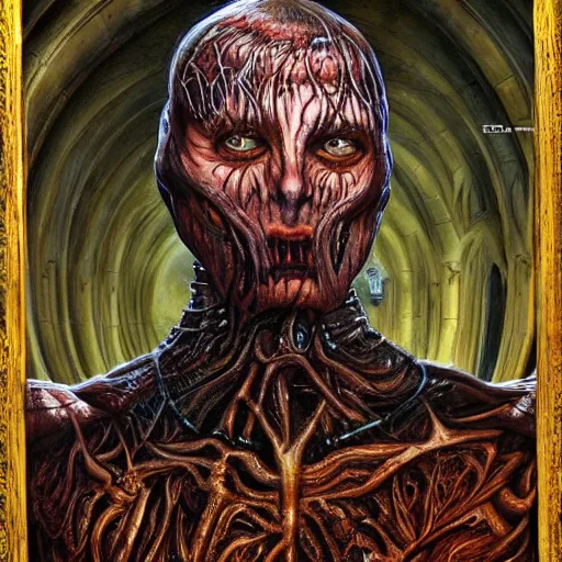 Prompt: bodyhorror portrait of ramzan kadyrov degraded abomination, photo - realistic, color image, 2 k, highly detailed, by h. r. giger