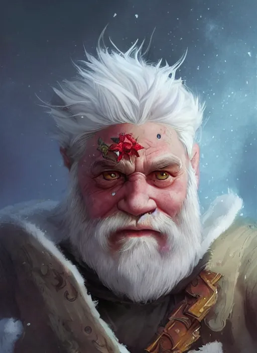 Prompt: dwarf with white hair, red iris, long beard, pale snow white skin, full body character portrait, colorful, highly detailed, digital art by artgerm and greg rutkowski