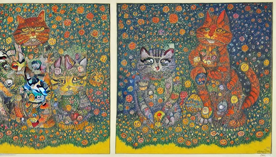 Image similar to the two complementary forces that make up all aspects and phenomena of life, by Louis Wain