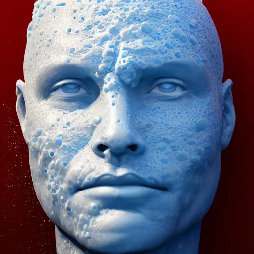 Image similar to a human head sculpture made out of water on the ocean water, cinematic, in the style of chad knight, long shot, hyper detailed, hyper realistic, ray tracing, 8 k resolution, sharp focus, realistic water, award winning