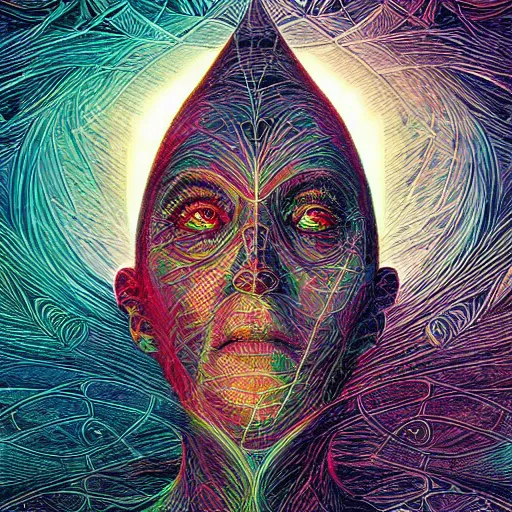 Image similar to beautiful portrait of intelligence of science, spatial space deformation in latent space, math art, astral plane, by artgerm and dan mumford and gustave dore