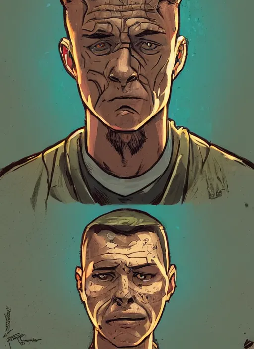 Image similar to highly detailed delirium face portrait of inkor in prison by petros afshar, tom whalen, laurie greasley, war face by greg rutkowski