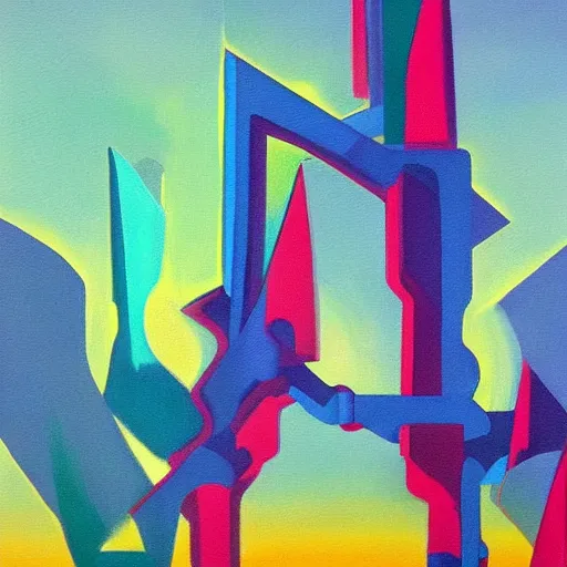 Image similar to a painting in the style of stanton macdonald - wright.