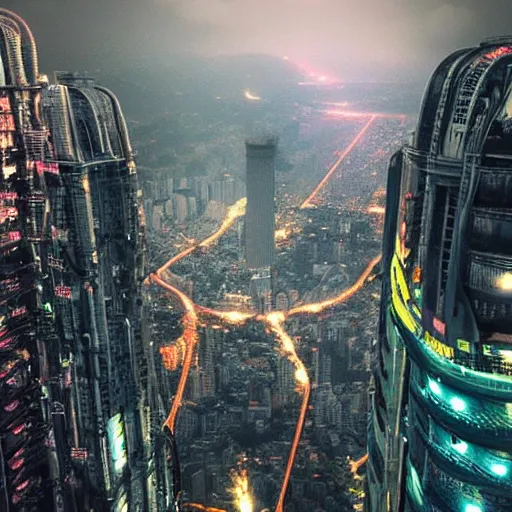 Image similar to rio de janeiro, cyberpunk, blade runner, cinematic