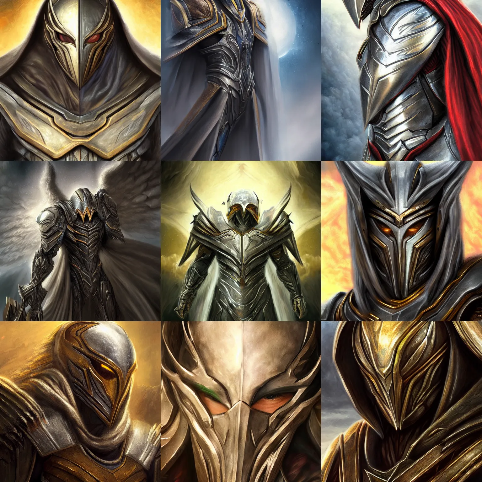 Prompt: portrait of Tyrael, realistic painting, high definition, digital art, matte painting, very detailed, realistic