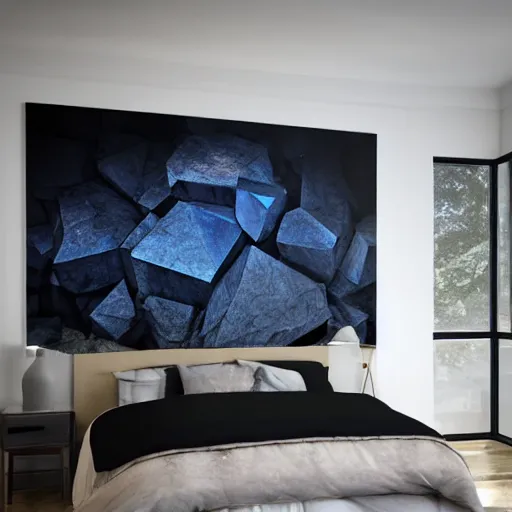 Image similar to a giant gemstone mineral in a dark blank room with Opal gemstone, professional digital matte painting.