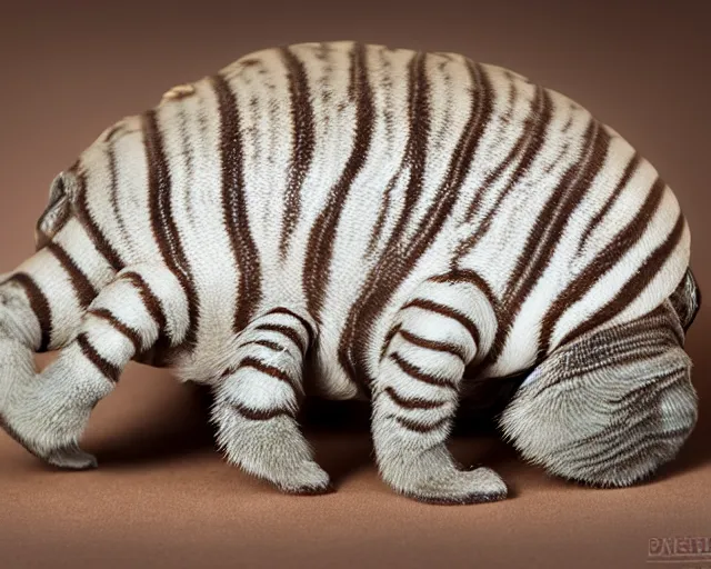 Prompt: tabby tardigrades, tardigrades with tabby stripes, striped pet tardigrades, award - winning pet photography, dynamic lighting, ultra detailed