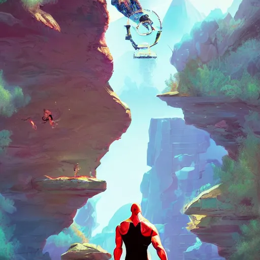 Prompt: dwayne johnson hunts for evil obama, digital painting, artstation, ristan eaton, victo ngai, artgerm, rhads, ross draws, anime styled