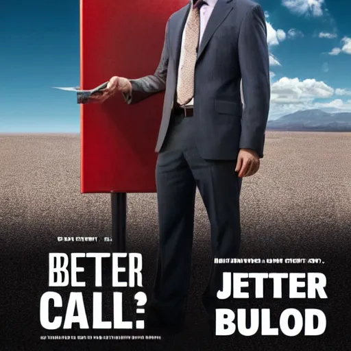 Image similar to better call saul poster starring jeff bezos, tv show poster