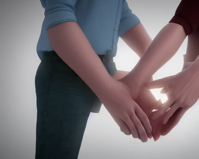 Prompt: xray photoshoot of couple hand holding, high details, octane render, unreal engine