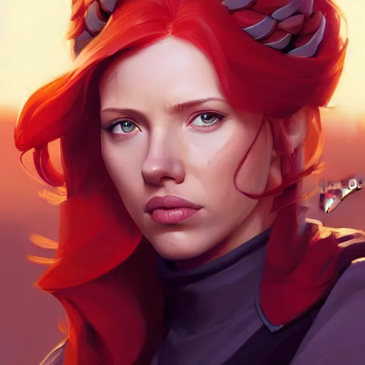 Prompt: mara jade skywalker ( scarlett johanson ) game design fanart by concept artist gervasio canda, behance hd by jesper ejsing, by rhads, makoto shinkai and lois van baarle, ilya kuvshinov