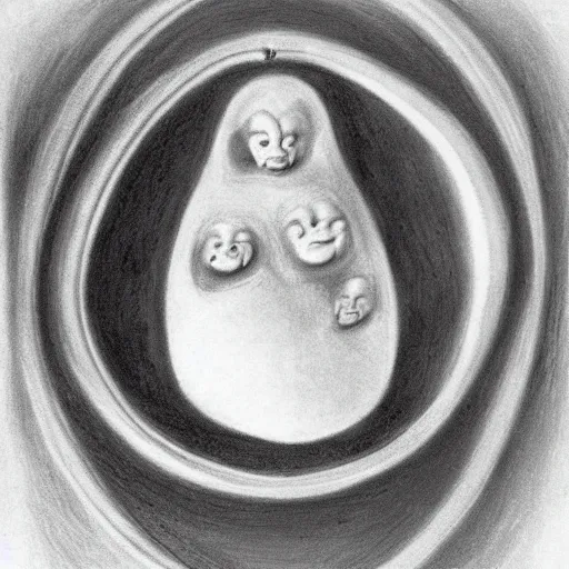 Prompt: embryology of a teletubbie, scientific drawing