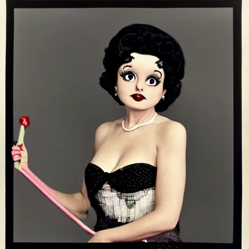 Image similar to betty boop as a real person photo by annie leibovitz