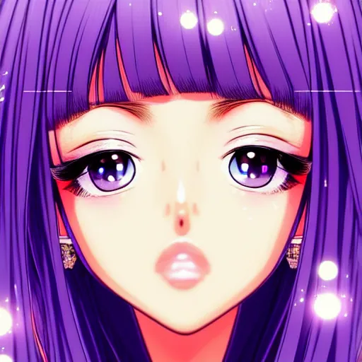 Image similar to close up portrait of a cute victoria justice glitter diamonds by range murata go nagai new type magazine uhd 8 k depth of field sharp crisp 3 d digital manga art complimentary color radiant trending on pinterest winner of illustrator award