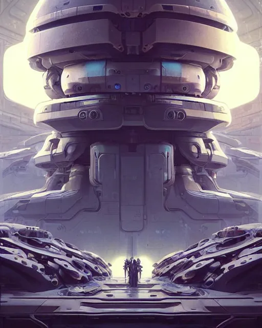 Image similar to Full shot of a spaceship defined factory features, intricate abstract. Fusion reactor spheres. cyberpunk, symmetrical design features. By Richard Corben By Ruan Jia and Artgerm and Range Murata and WLOP and Ross Tran and William-Adolphe Bouguereau and Beeple. Key Art. Fantasy Illustration. award winning, Artstation, intricate details, realistic, Hyperdetailed, clean ink detailed line drawing, 8k resolution.