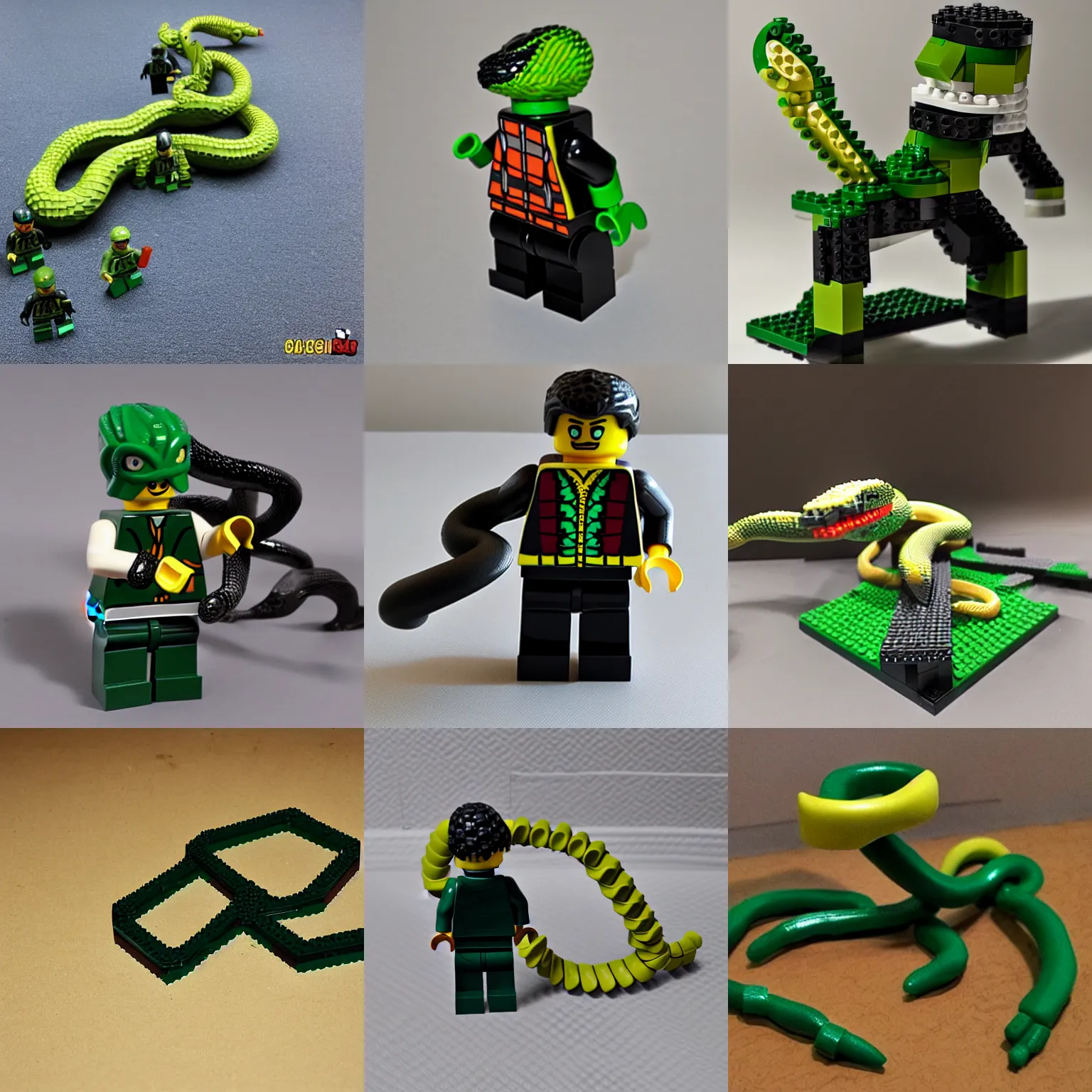 Prompt: lego snake figure