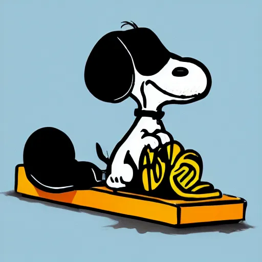 Image similar to snoopy, digital art, iconic icon, 2 d vector logo, cartoon, t - shirt design