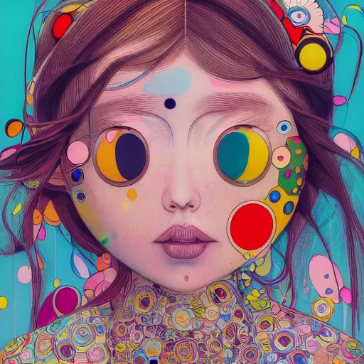 Image similar to a portrait of a girl by takashi murakami, beeple and james jean, aya takano color style, 4 k, super detailed