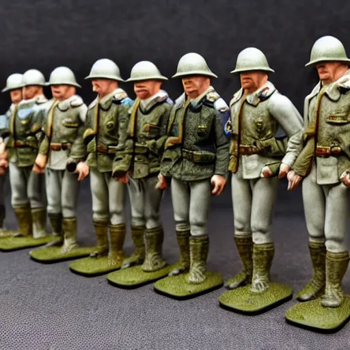 Prompt: porcelain soldiers d - day world war 2