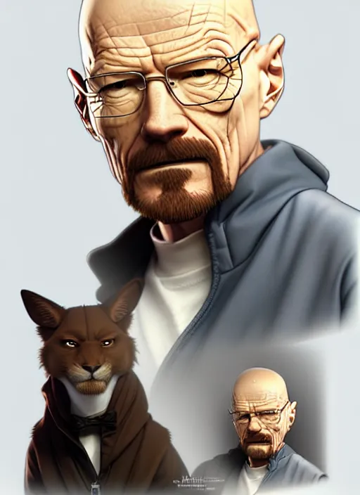 Image similar to cute walter white, natural lighting, path traced, highly detailed, high quality, digital painting, by don bluth and ross tran and studio ghibli and alphonse mucha, artgerm