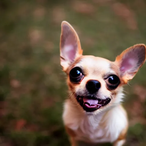 Prompt: a cute chihuahua wearing a fuzzy sweater, high resolution photo