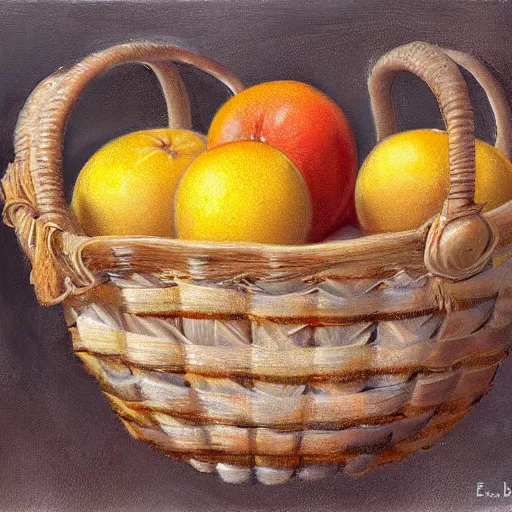 Prompt: fruit basket, fruit, ed binkley