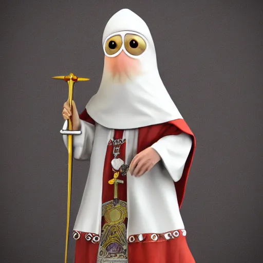 Image similar to anthropomorphic squid pope wearing a miter and holding a crosier, ultra detailed, 8 k, trending on artstation, award - winning art,