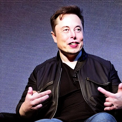 Image similar to Elon musk on a stage at an apple inc conference, highly detailed