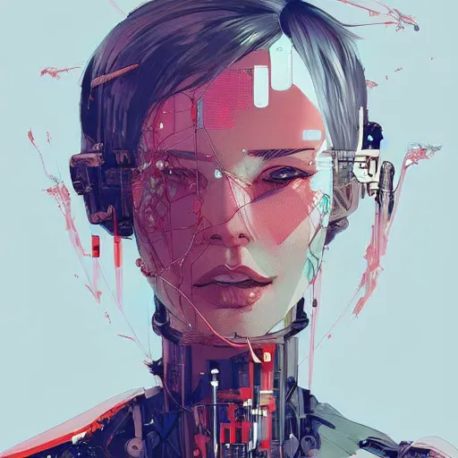 Image similar to a portrait of a character in a scenic environment by conrad roset, hyperdetailed, cyberpunk, cool, cybernetically enhanced, trending on artstation