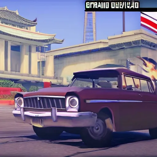 Image similar to in - game screenshot of grand theft auto 5 : pyongyang edition