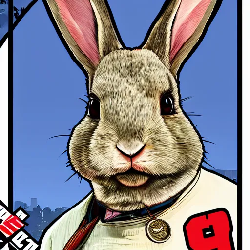 Image similar to a rabbit, gta 5 cover art