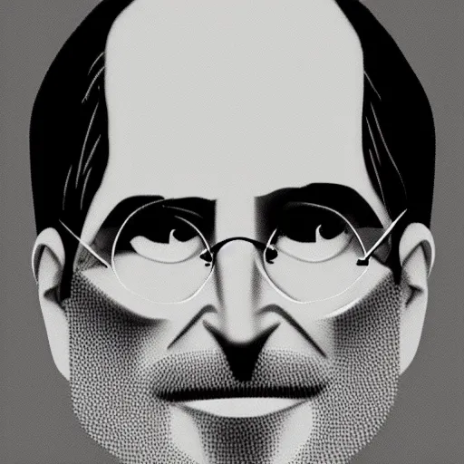 Image similar to concept art of Steve Jobs, middle finger