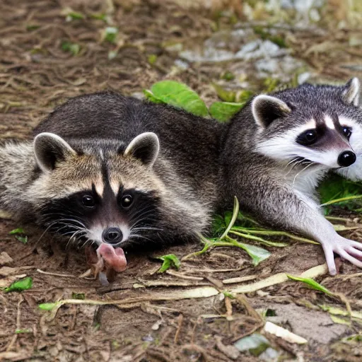 Image similar to photo of a hybrid between an octopus and a raccoon