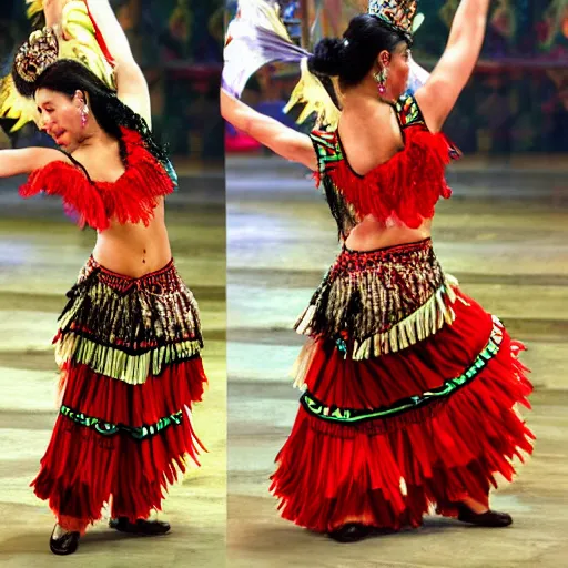 Image similar to Azteca princess dancing tango