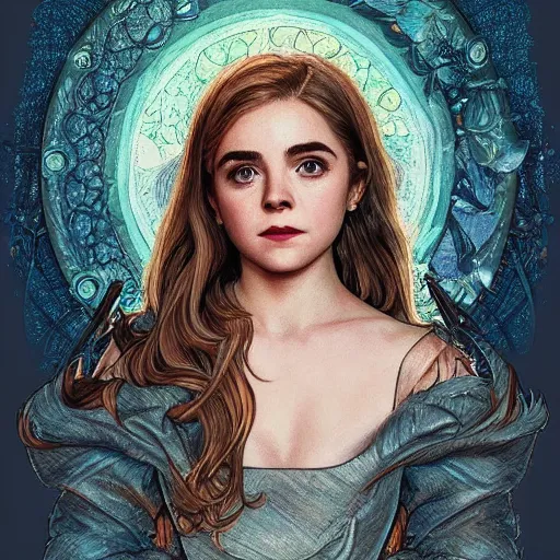 Prompt: Kiernan Shipka as Sabrina Spellman, cute, fantasy, intricate, elegant, highly detailed, digital painting, 4k, HDR, concept art, smooth, sharp focus, illustration, art by artgerm and H R Giger and alphonse mucha