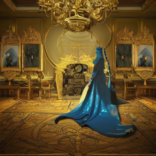 Image similar to Rothschild illuminati royal ball, Salvador Dali painting, octane render, cinematic still