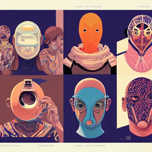 Image similar to portrait of people with sanitary mask, Tristan Eaton, artgerm, Victo Ngai, RHADS, ross draws