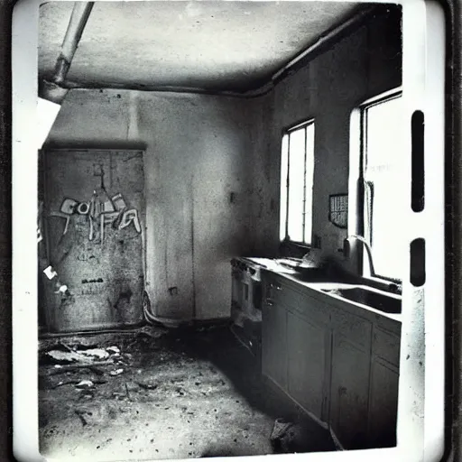 Image similar to a kitchen with an elephant's foot chernobyl, polaroid photo, perfect photo, photo pinterest